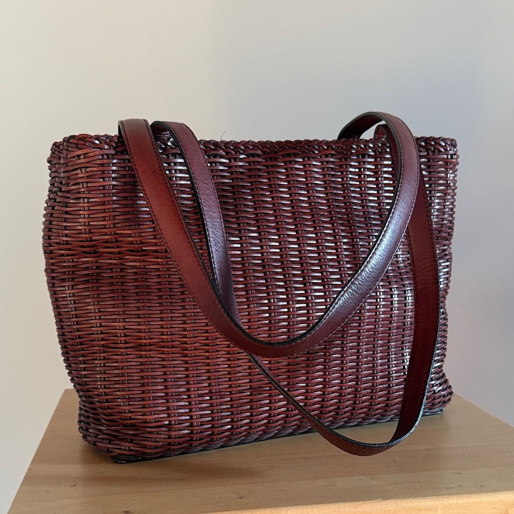 FOSSIL Brown Leather Woven Shoulder Bag - Picture 3 of 6